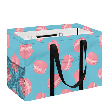 Pink Macaron Pattern Print Utility Tote Bag
