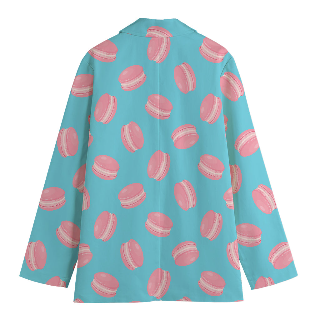 Pink Macaron Pattern Print Women's Blazer