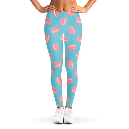 Pink Macaron Pattern Print Women's Leggings