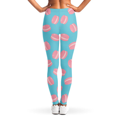 Pink Macaron Pattern Print Women's Leggings