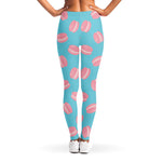 Pink Macaron Pattern Print Women's Leggings