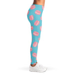 Pink Macaron Pattern Print Women's Leggings