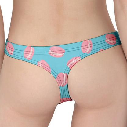 Pink Macaron Pattern Print Women's Thong