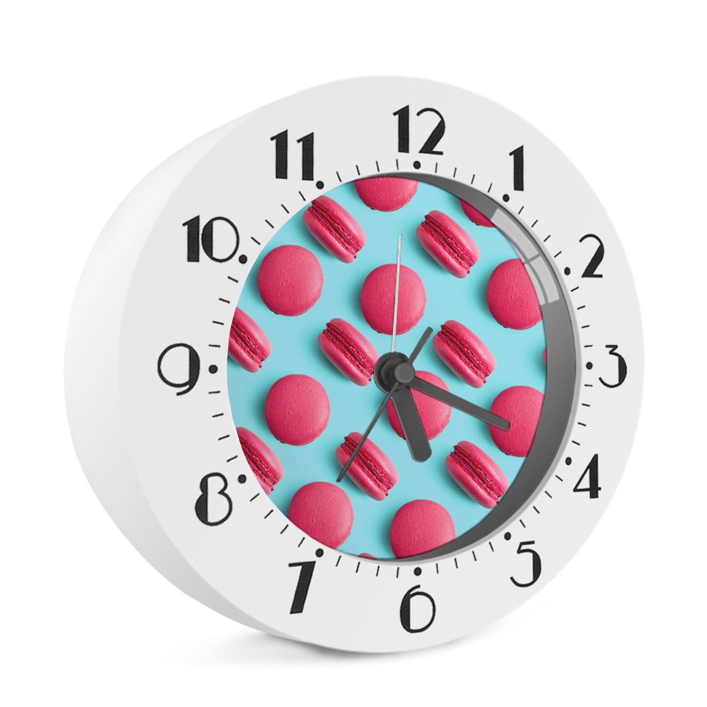 Pink Macarons Print Alarm Clock