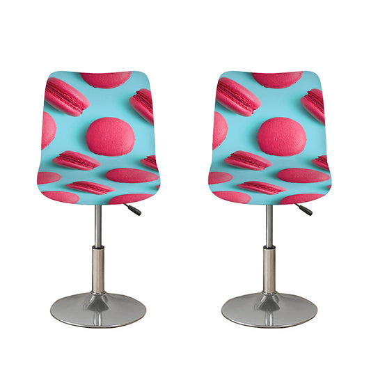 Pink Macarons Print Bar Stool Covers