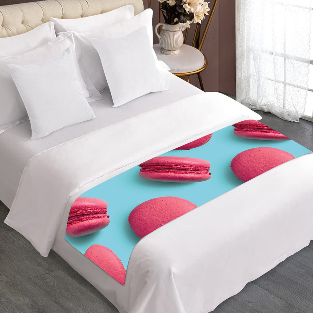 Pink Macarons Print Bed Runner