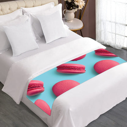 Pink Macarons Print Bed Runner