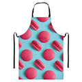 Pink Macarons Print Bib Apron With Pocket