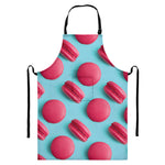 Pink Macarons Print Bib Apron With Pocket