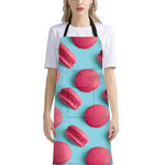 Pink Macarons Print Bib Apron With Pocket
