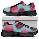 Pink Macarons Print Black Chunky Shoes