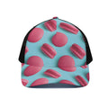 Pink Macarons Print Black Mesh Trucker Hat