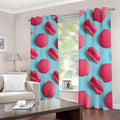 Pink Macarons Print Dimout Grommet Curtains