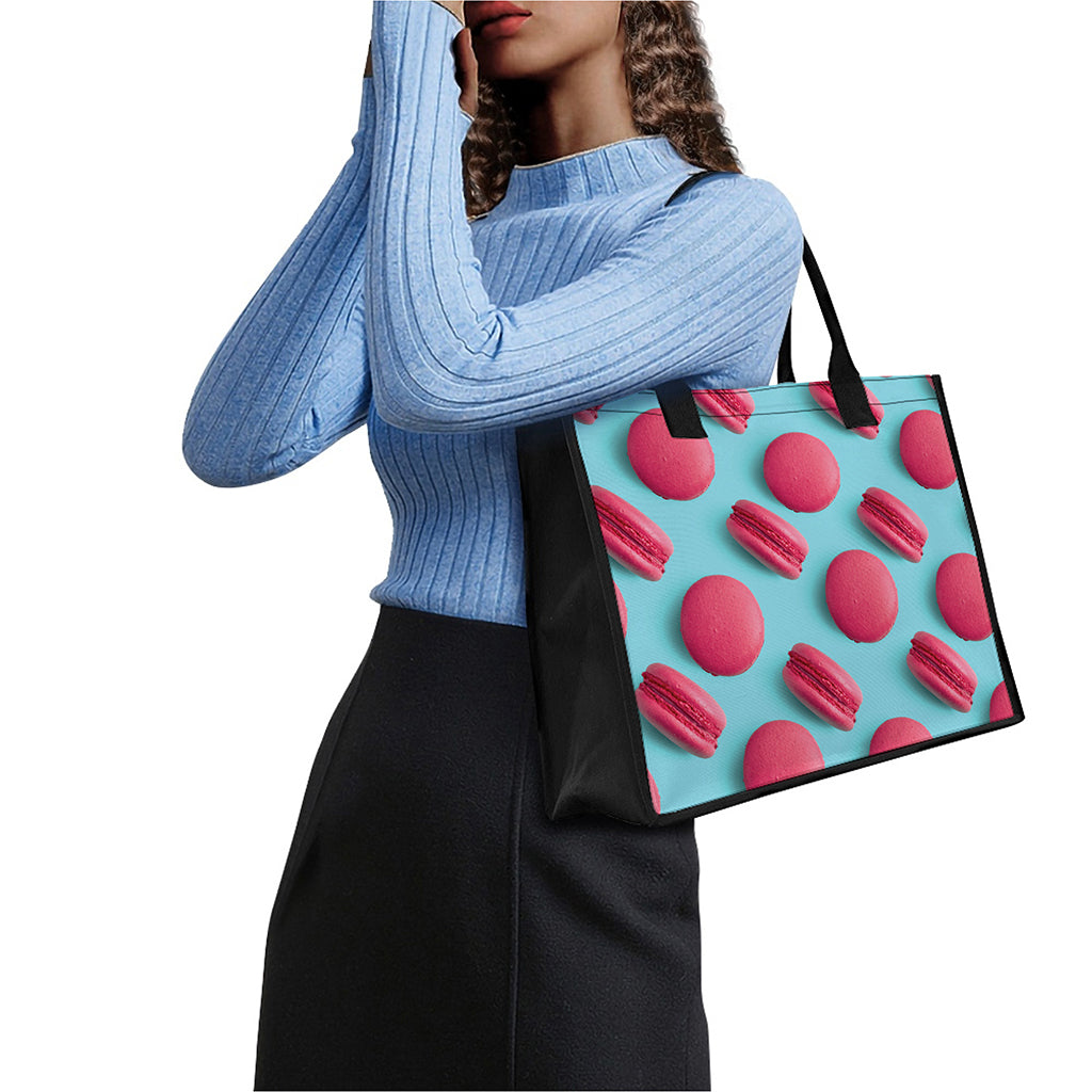 Pink Macarons Print Canvas Tote Bag