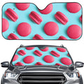 Pink Macarons Print Car Windshield Sun Shade