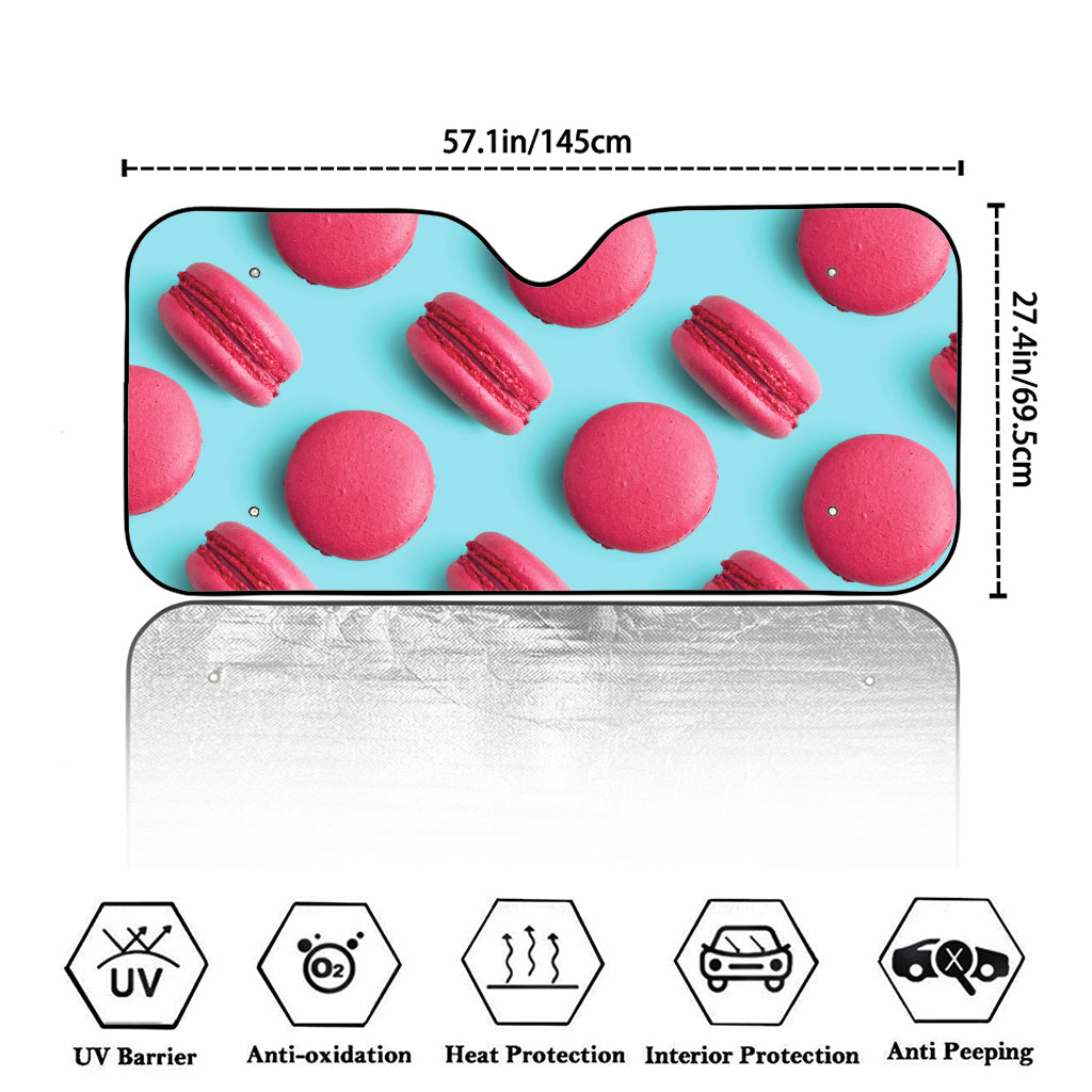 Pink Macarons Print Car Windshield Sun Shade