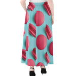Pink Macarons Print Chiffon Maxi Skirt