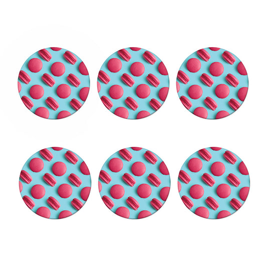 Pink Macarons Print Coaster Set