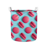 Pink Macarons Print Collapsible Laundry Basket