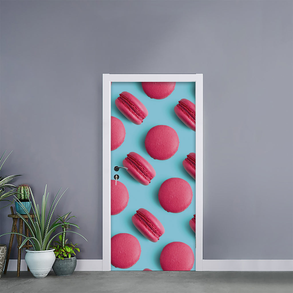 Pink Macarons Print Door Sticker