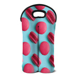 Pink Macarons Print Double Neoprene Wine Tote
