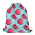 Pink Macarons Print Drawstring Bag