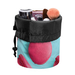 Pink Macarons Print Drawstring Makeup Bag