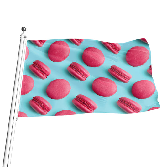 Pink Macarons Print Flag