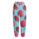 Pink Macarons Print Fleece Lined Knit Pants