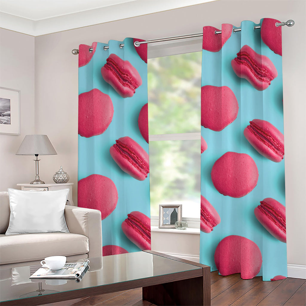 Pink Macarons Print Grommet Curtains