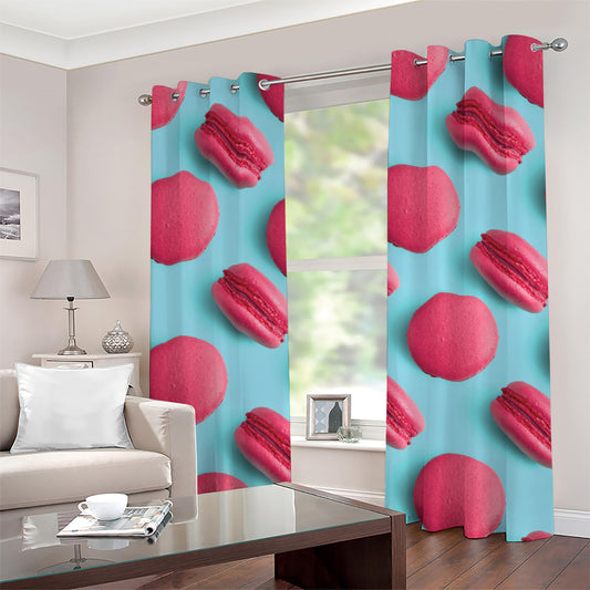 Pink Macarons Print Grommet Curtains
