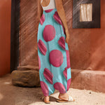 Pink Macarons Print Harem Pants