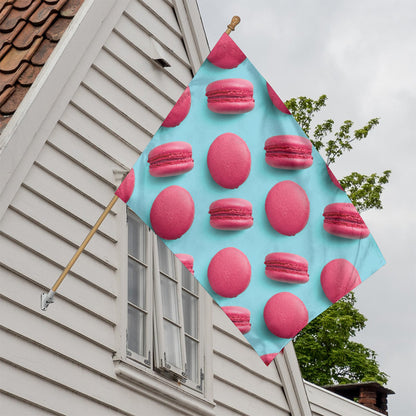 Pink Macarons Print House Flag