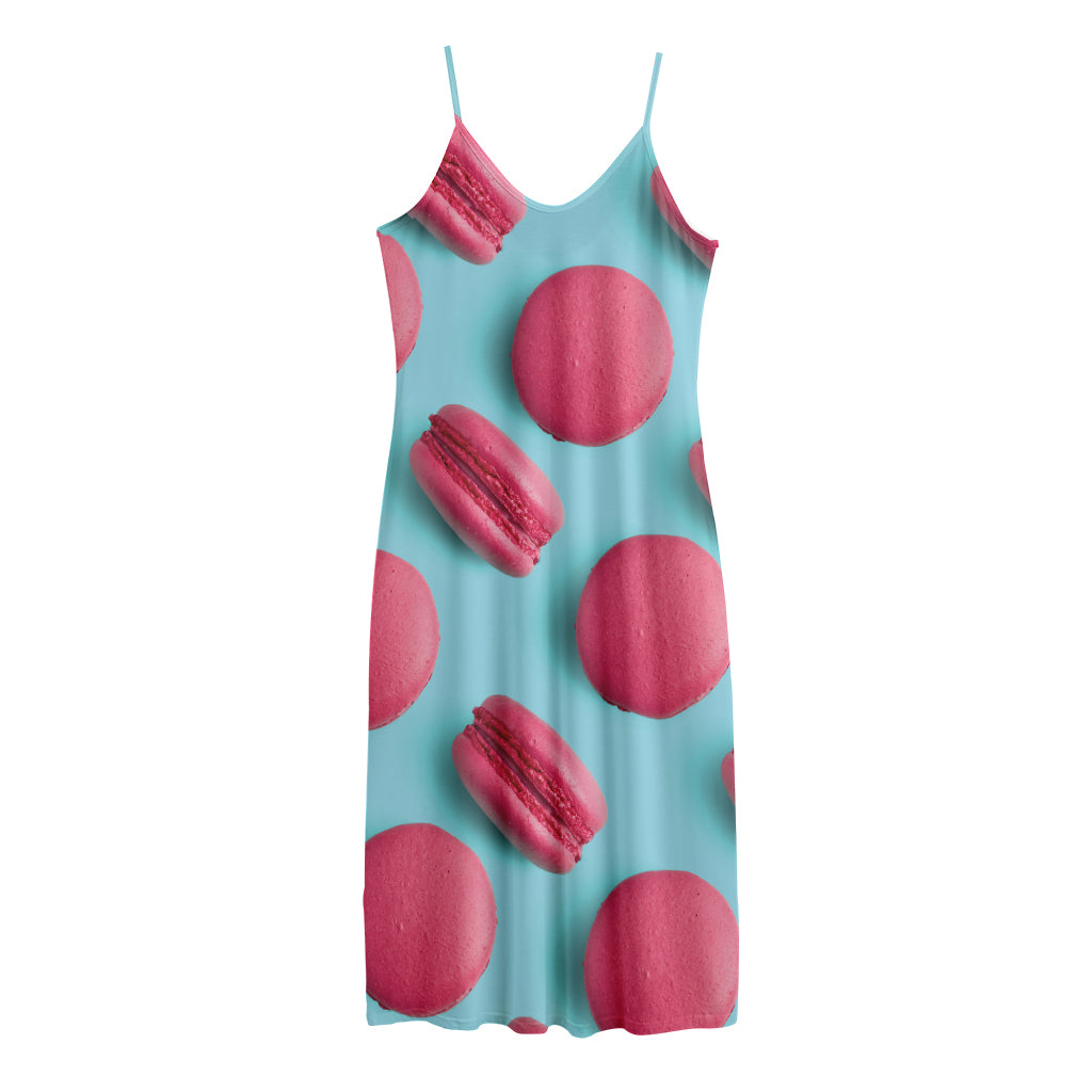 Pink Macarons Print Jersey Midi Cami Dress