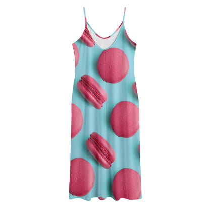 Pink Macarons Print Jersey Midi Cami Dress