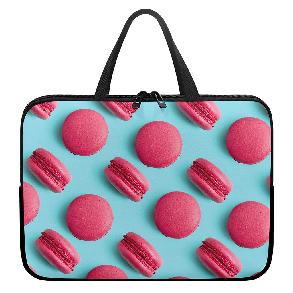Pink Macarons Print Laptop Sleeve With Handle
