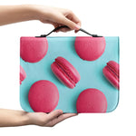 Pink Macarons Print Leather Bible Cover