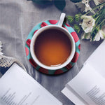 Pink Macarons Print Leather Coaster Set