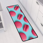 Pink Macarons Print Long Kitchen Mat