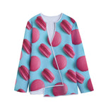 Pink Macarons Print Long Sleeve Short Coat