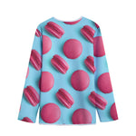 Pink Macarons Print Long Sleeve Short Coat