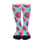 Pink Macarons Print Long Socks