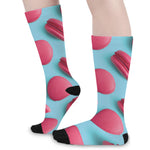 Pink Macarons Print Long Socks