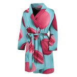 Pink Macarons Print Men's Bathrobe