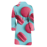 Pink Macarons Print Men's Bathrobe
