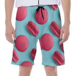 Pink Macarons Print Men's Beach Shorts