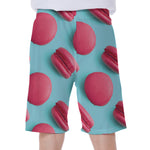 Pink Macarons Print Men's Beach Shorts