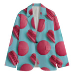 Pink Macarons Print Men's Blazer