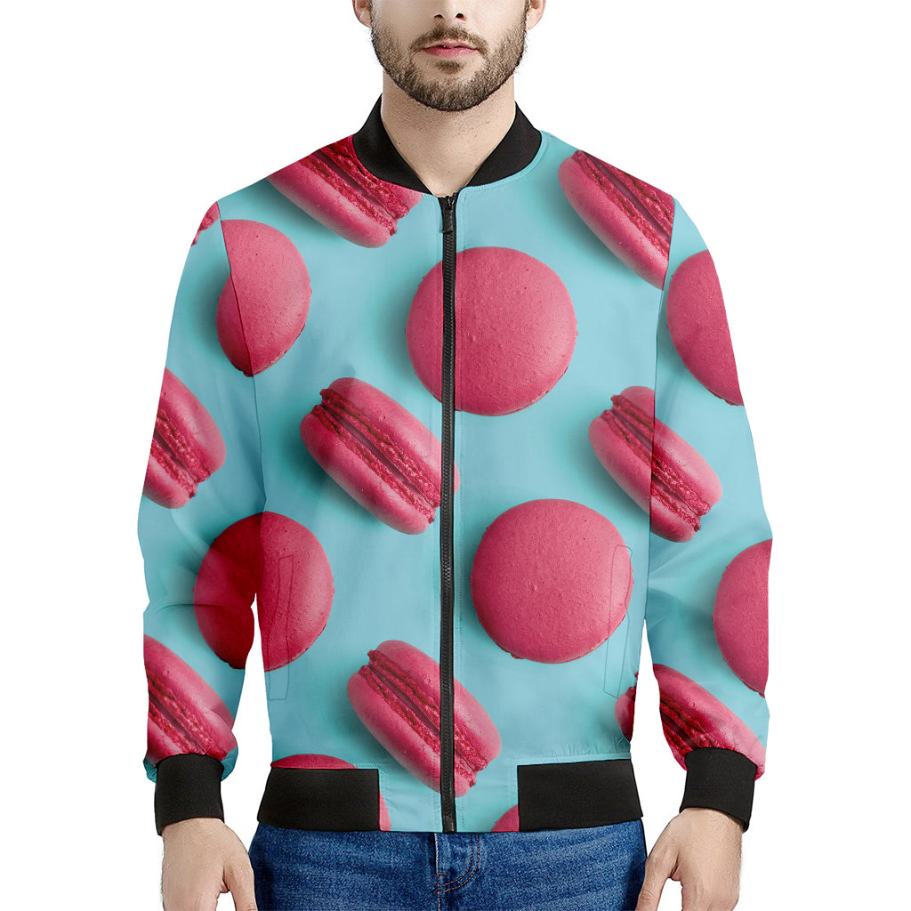 Pink Macarons Print Men's Bomber Jacket