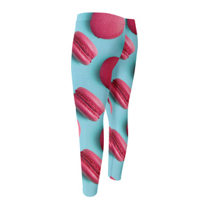 Pink Macarons Print Men's Compression Pants